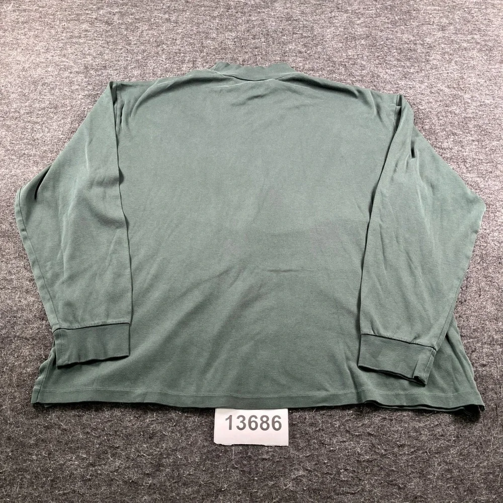 Polo Ralph Lauren Mock Neck Shirt Mens XL Green Excellent Vintage Pima Cotton